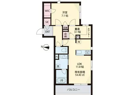 BRANCHENAKANOSHIMBAS(1SLDK/2階)の間取り写真