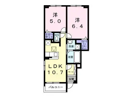 サンシャインⅡ(2LDK/1階)の間取り写真