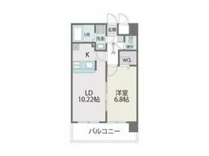 レジデンス20(1LDK/7階)の間取り写真