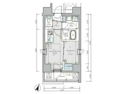 ミライズ横濱サウスレジデンス(1DK/9階)の間取り写真