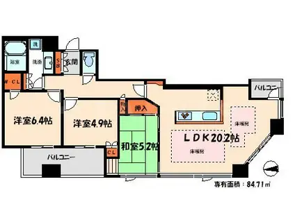 サンマークス大日サンタワーレジデンス(3LDK/25階)の間取り写真