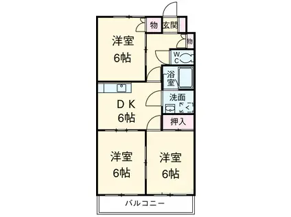 ルミエール高蔵(2LDK/1階)の間取り写真