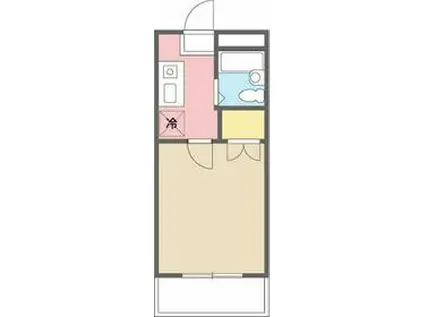 ハルベース川口第55(1K/1階)の間取り写真