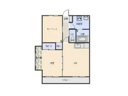 ウエストガーデン(2LDK/1階)の間取り写真