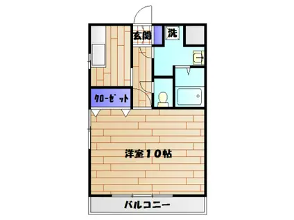 クレスト(1K/1階)の間取り写真