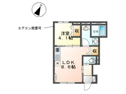 ルナ・ソレイユ(1LDK/1階)の間取り写真