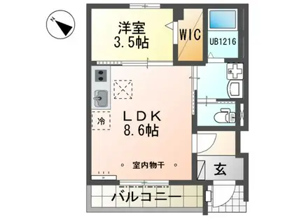 リオグランデ(1LDK/1階)の間取り写真