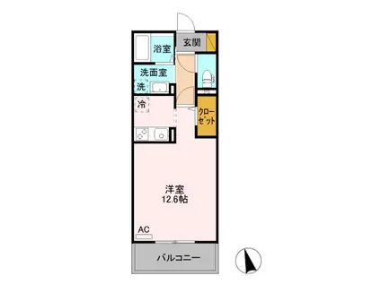 カスタリアⅤ(ワンルーム/3階)の間取り写真