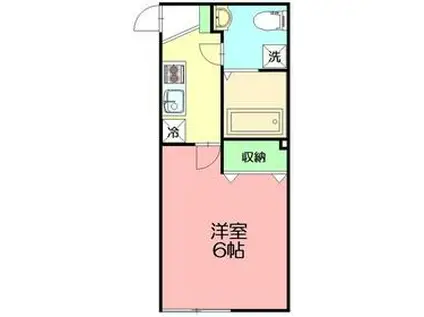 DEN小向仲野町(1K/2階)の間取り写真