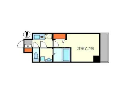 エスライズ天王寺イースト(1K/11階)の間取り写真