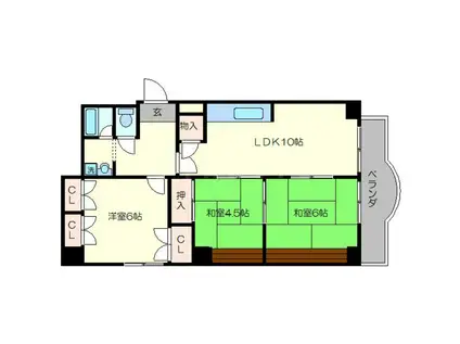 シャリマー西高瀬(3LDK/2階)の間取り写真