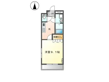 エスポアール南町(1K/1階)の間取り写真