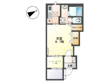 和泉市桑原町アパート(1K/1階)の間取り写真