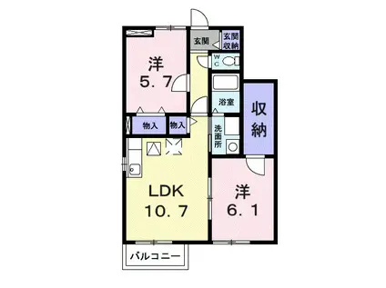 グランデカメリア山ノ手Ⅰ(2LDK/1階)の間取り写真