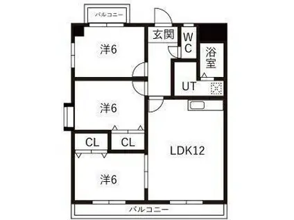 カサ・フェリスⅢ(3LDK/2階)の間取り写真