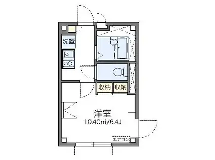 レオパレスブライトン ヒル(1K/1階)の間取り写真