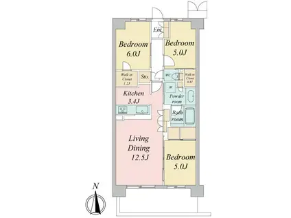 トラープランド蒼麗館(3LDK/5階)の間取り写真