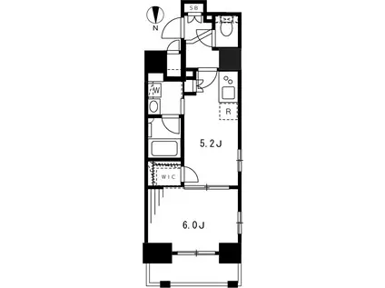 エステムプラザ芝公園(1DK/15階)の間取り写真