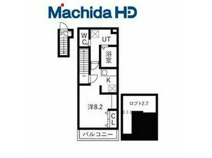 あんしん西宿08-6002(ワンルーム/2階)の間取り写真