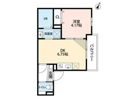 グロースフル南行徳(1DK/3階)の間取り写真