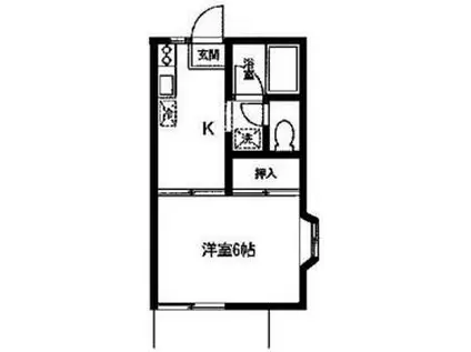 藤和コーポ東台1(1K/1階)の間取り写真