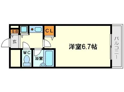 コスモプラザ新大阪(1K/8階)の間取り写真