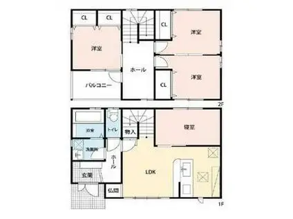 名鉄尾西線 苅安賀駅 徒歩13分 2階建 築11年(4LDK)の間取り写真