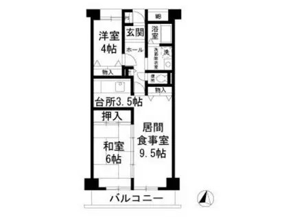 フレール綾瀬 2(2LDK/2階)の間取り写真
