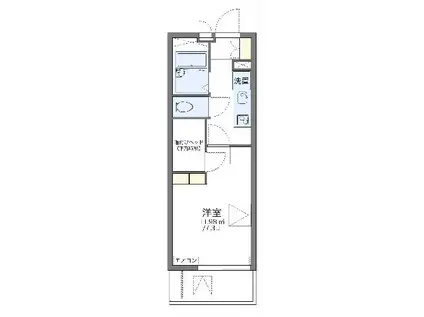 レオパレス午起(1K/1階)の間取り写真