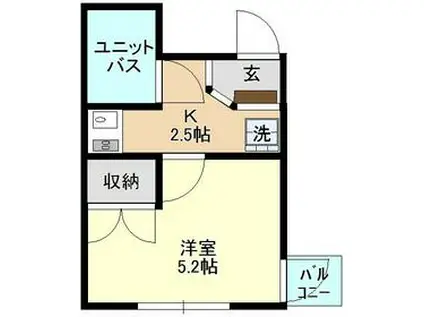 プラザマリーナ相模原(1K/1階)の間取り写真