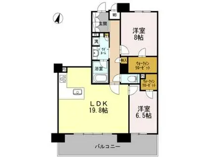 ロイヤルパークスERささしま(2LDK/17階)の間取り写真