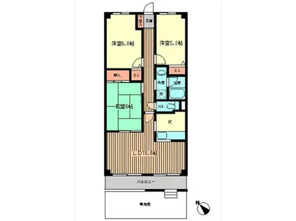 アルカンシエール(3LDK/1階)の間取り写真