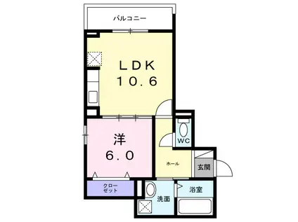パル茨木(1LDK/3階)の間取り写真