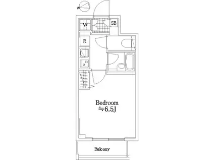 スパシエ八王子クレストタワー(1K/9階)の間取り写真