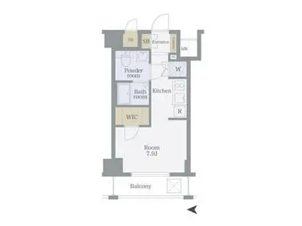 アーバイル三軒茶屋(1K/3階)の間取り写真