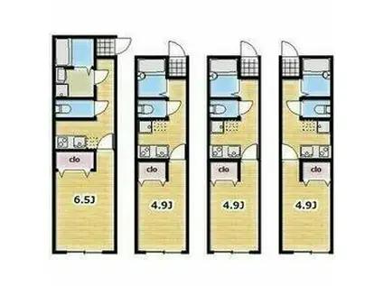AMBITION稲城(1K/1階)の間取り写真