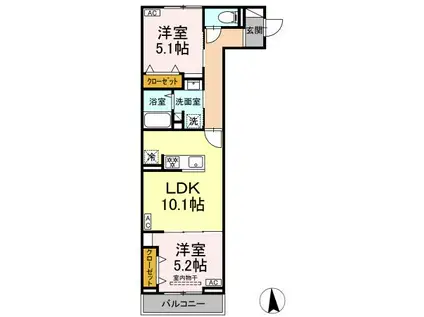 セレスティア高島平Ⅲ(2LDK/3階)の間取り写真