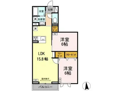 セレスティア高島平Ⅲ(2LDK/3階)の間取り写真