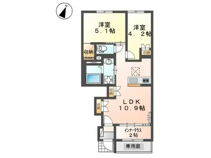 御殿場市御殿場アパート 令和8年2月完工予定(2LDK/1階)の間取り写真