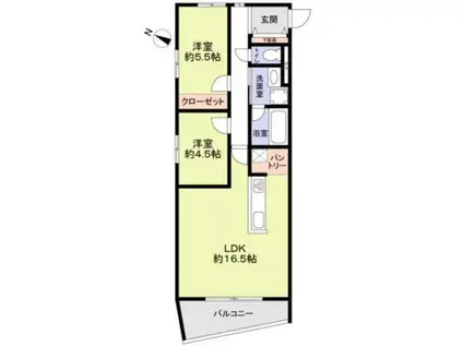 THE TAKASUNA KULTURC(2LDK/1階)の間取り写真