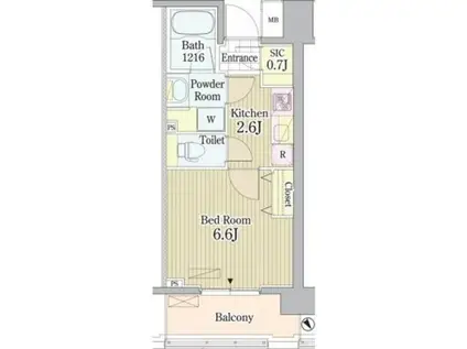 PRIME URBAN 東中野 COUR(1K/10階)の間取り写真