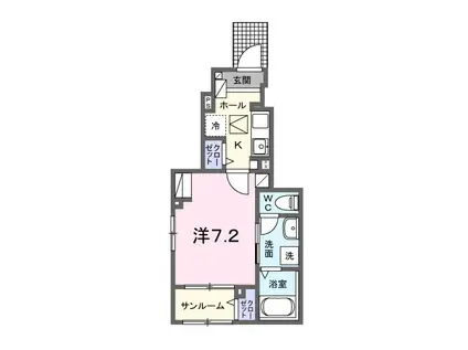 マウントック・カナサ(1K/1階)の間取り写真