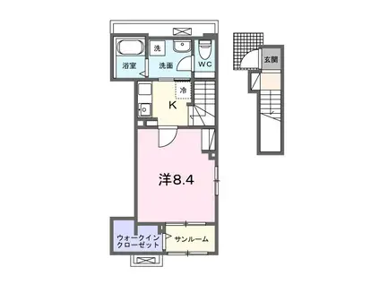 マウントック・カナサ(1K/2階)の間取り写真