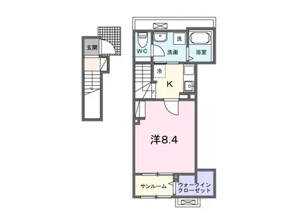 マウントック・カナサ(1K/2階)の間取り写真