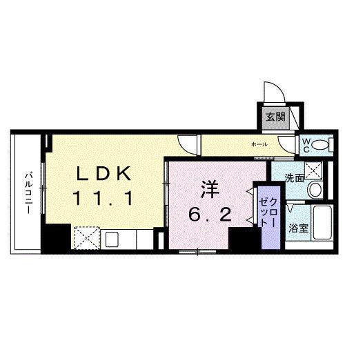 シエスタ キー(1LDK/5階)の間取り写真