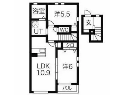 コスモス2(2LDK/2階)の間取り写真