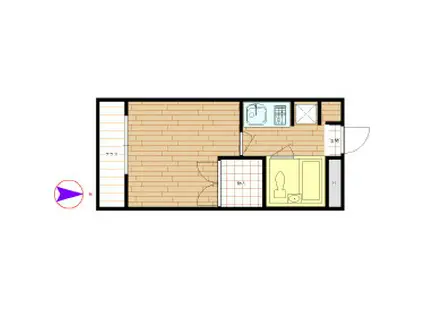 アーバンハーモニー本屋敷2番館(1K/1階)の間取り写真