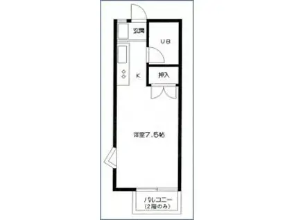 キャッスルハイムA(ワンルーム/1階)の間取り写真