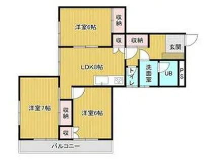 リアライズ春日町(3LDK/3階)の間取り写真