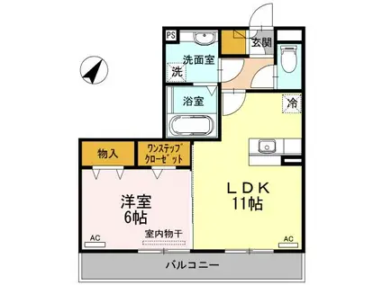 マイ・プラザⅥ(1LDK/2階)の間取り写真